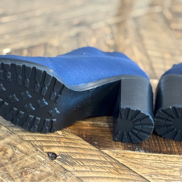 Women’s Navy Blue Slip-On Ankle Booties - Picture 9 of 12